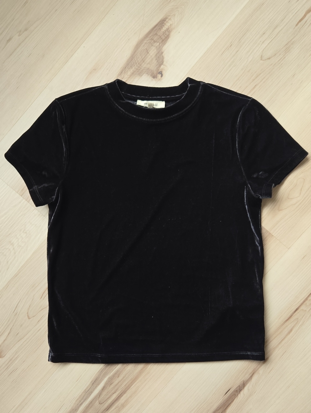 NWT Madewell The Relaxed Tee In Velvet, Jet Black, Size XS